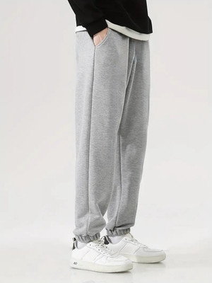Dockstreet Solid Men Grey Track Pants