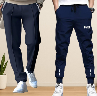 NB NICKY BOY Printed Men Dark Blue, Dark Blue Track Pants