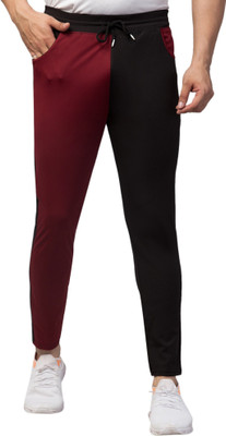 Kashmiri queen Colorblock Men Maroon, Black Track Pants