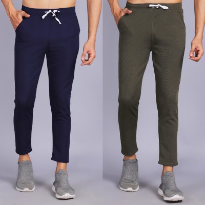 ASK CREATION Solid Men Dark Blue, Green Track Pants