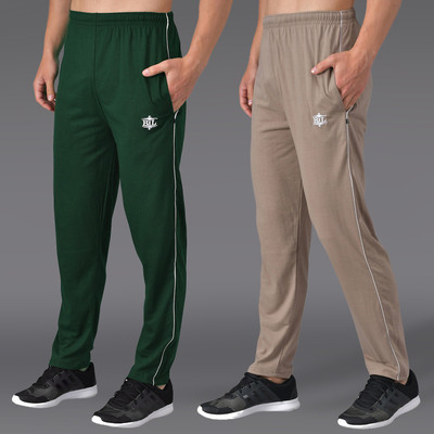 ASDF Solid Men Green, Brown Track Pants