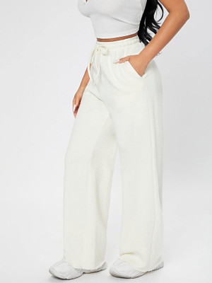Dockstreet Loose Fit Women White Trousers
