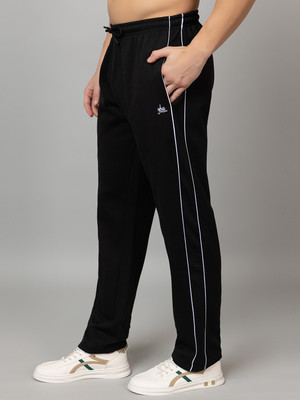 YHA Solid Men Black Track Pants