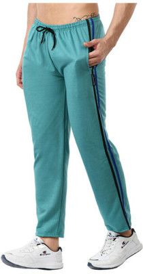 Indistar Solid Men Light Blue Track Pants