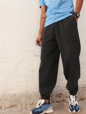 Kook N Keech Solid Men Black Track Pants