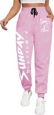 Shayash Graphic Print Women Pink Track Pants