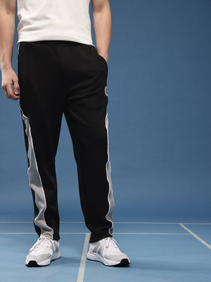 SLAZENGER Striped Men Black Track Pants