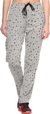 HouseOfCommon Printed Women Grey Track Pants