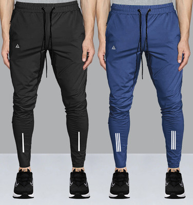 AVOLT Striped Men Black, Blue Track Pants