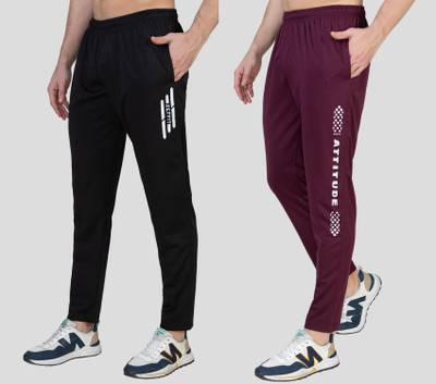 Zeffit Printed Men Black, Maroon Track Pants
