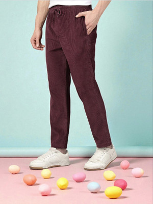 SB Trend Solid Men Purple Track Pants