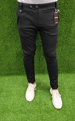 Eetma Solid Men Black Track Pants