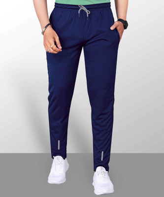 PS Traders Solid Men Blue Track Pants