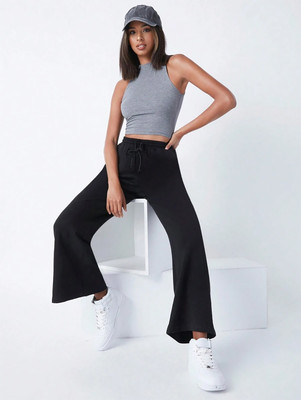 KOTTY Solid Women Black Track Pants
