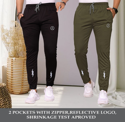 Kashvi Self Design Men Black, Green Track Pants