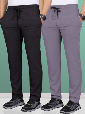 VeBNoR Solid Men Black, Grey Track Pants