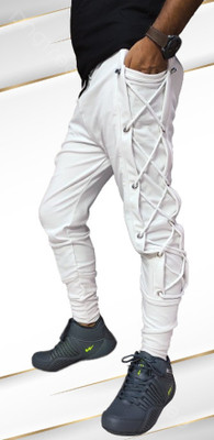 RusticBlooms Solid Men White Track Pants