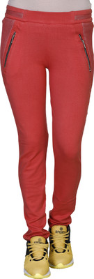 SWEEKASH Colorblock Women Red Track Pants