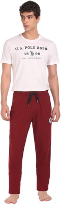 U.S. POLO ASSN. Solid Men Maroon Track Pants