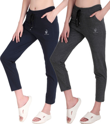 STYOXA Solid Women Dark Blue, Grey Track Pants
