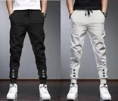HouseOfCommon Solid Men Black, Grey Track Pants