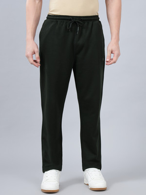 CANTABIL Solid Men Dark Green Track Pants
