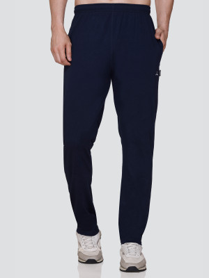 Zeffit Solid Men Dark Blue Track Pants