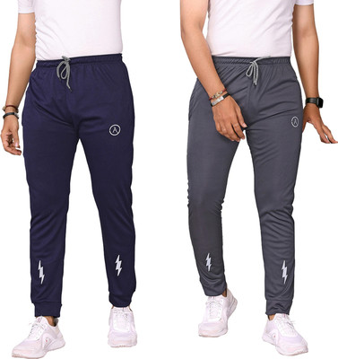 Moda Rapido Solid Men Dark Blue, Grey Track Pants
