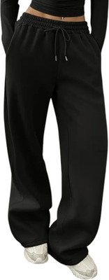 Dockstreet Solid Women Black Track Pants