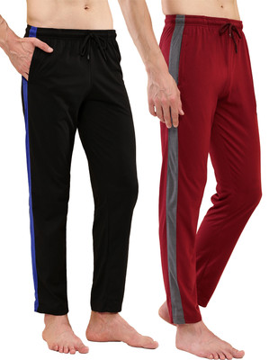 TT Solid Men Black, Maroon Track Pants