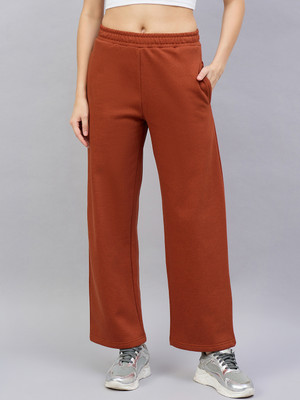 98 Degree North Solid Women Orange Track Pants