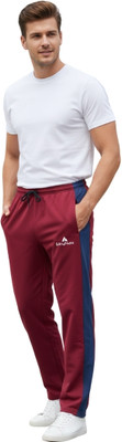 skynax Striped Men Maroon, Blue Track Pants