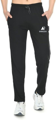 Diwazzo Colorblock Men Black Track Pants