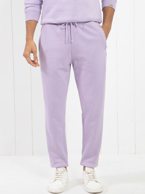 Rare Rabbit Solid Men Purple Track Pants