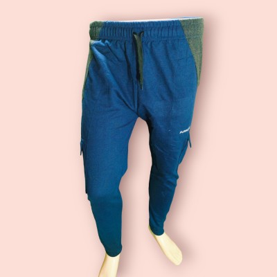 NSN Polka Print Men Blue Track Pants