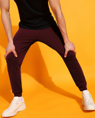 INDICLUB Self Design Men Maroon Track Pants