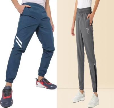 YUNEK Striped Men Blue, Grey Track Pants