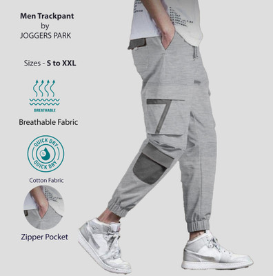 Joggers Park Printed Men Grey Track Pants