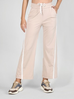 CHKOKKO Self Design Women Beige Track Pants