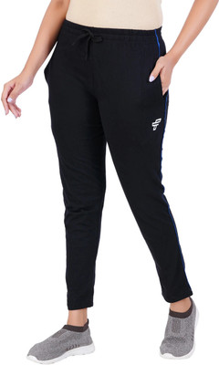 FEEL TRACK Printed Women Black Track Pants