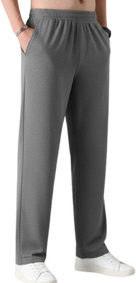 jovail Solid Men Grey Track Pants