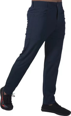 linaria Solid Men Blue Track Pants