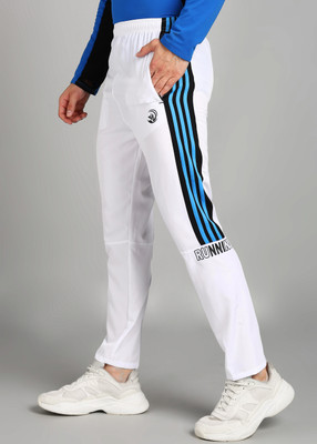 GNOCKFACE Striped Men White Track Pants