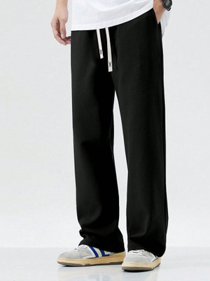 IRONDYE Loose Fit Men Black Trousers