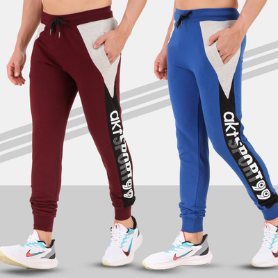 AKTIO Solid, Printed, Colorblock Men Multicolor Track Pants