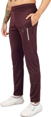 BlueFicus Self Design Men Maroon Track Pants