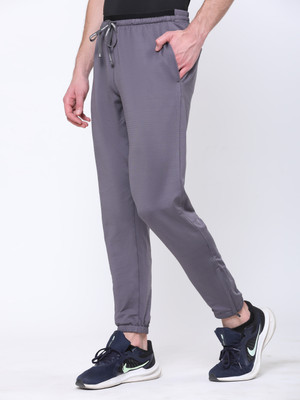 DIDA Solid Men Grey Track Pants