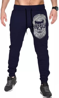 TRIPR Printed Men Dark Blue Track Pants