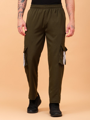 TrybeX Solid Men Dark Green Track Pants
