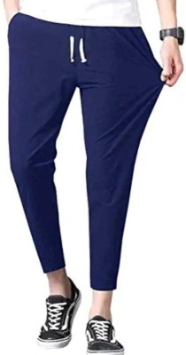 SUNM Solid Men Blue Track Pants